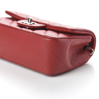 Chanel Lambskin Quilted Mini Rectangular Flap Red 7 of 11