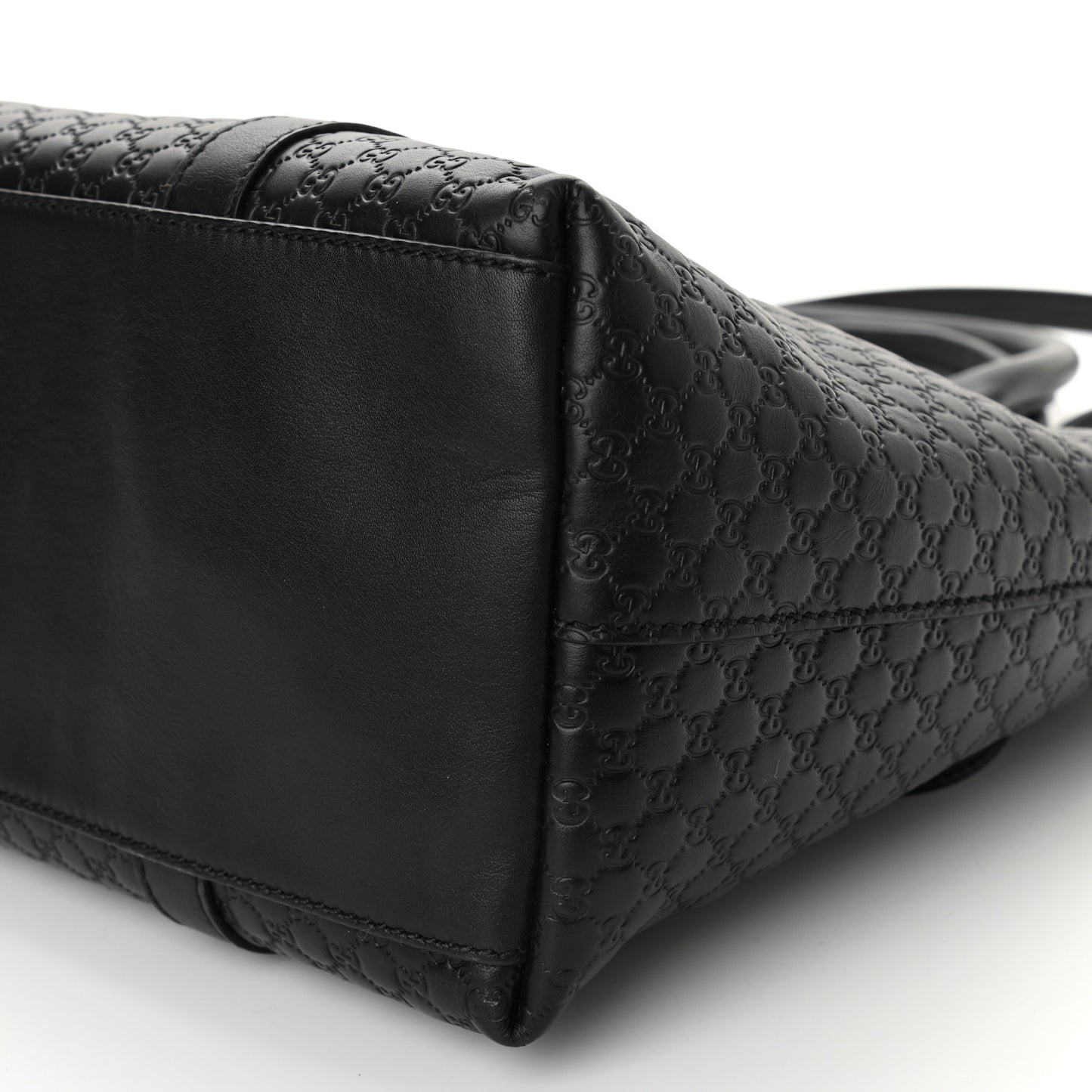 Soft Microguccissima Medium Zippered Satchel Black
