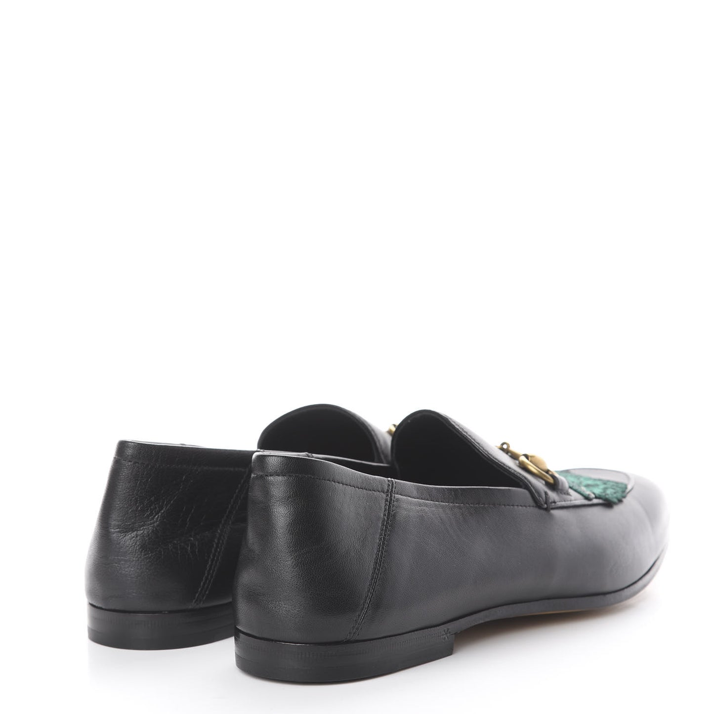 Lambskin Wolf Embroidered Mens Brixton Horsebit Loafers 6.5 Black