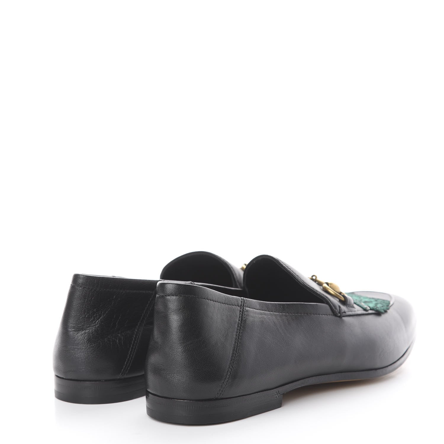 Gucci Lambskin Wolf Embroidered Mens Brixton Horsebit Loafers 6.5 Black 4 of 10