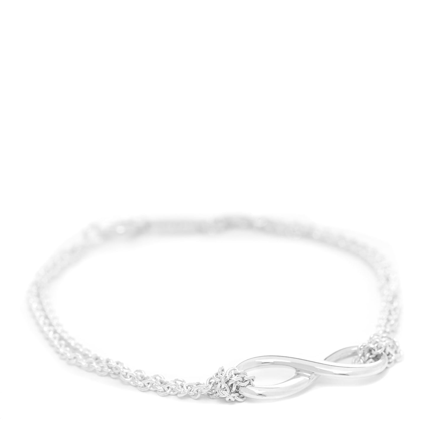 Sterling Silver Infinity Double Chain Bracelet