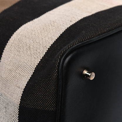 Burberry Canvas Mega Check Medium Susanna Hobo Black 9 of 12