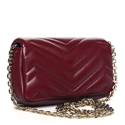 Gucci Lambskin Matelasse Mini GG Marmont Shoulder Bag Rosso Ancora 3 of 10