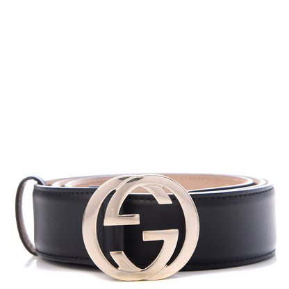 Gucci Calfskin Interlocking G 37mm Belt 90 36 Black 1 of 4