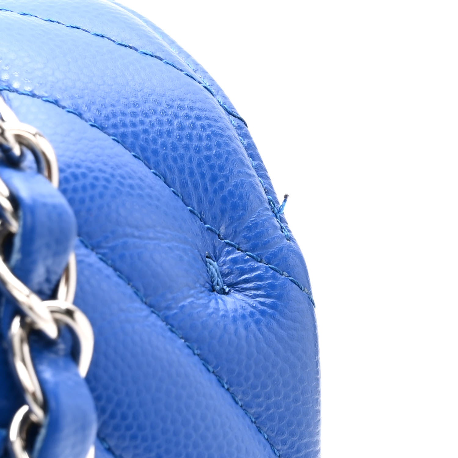 Chanel Caviar Chevron Quilted Medium Double Flap Blue 11 of 14