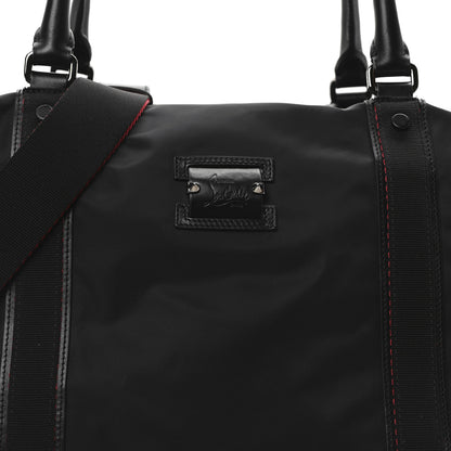 Christian Louboutin Nylon Calfskin Paris Loubcity Weekender Black Gunmetal 8 of 10