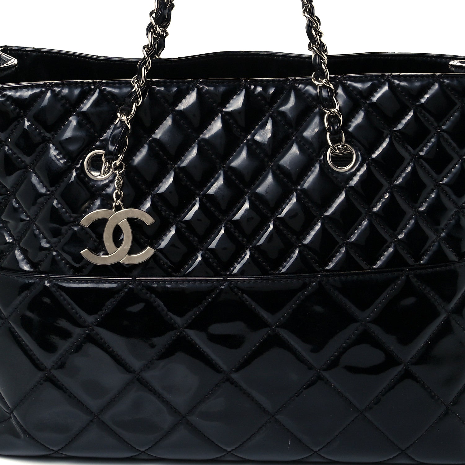 Chanel Vinyl Quilted Large In The Business Tote Black 7 of 10