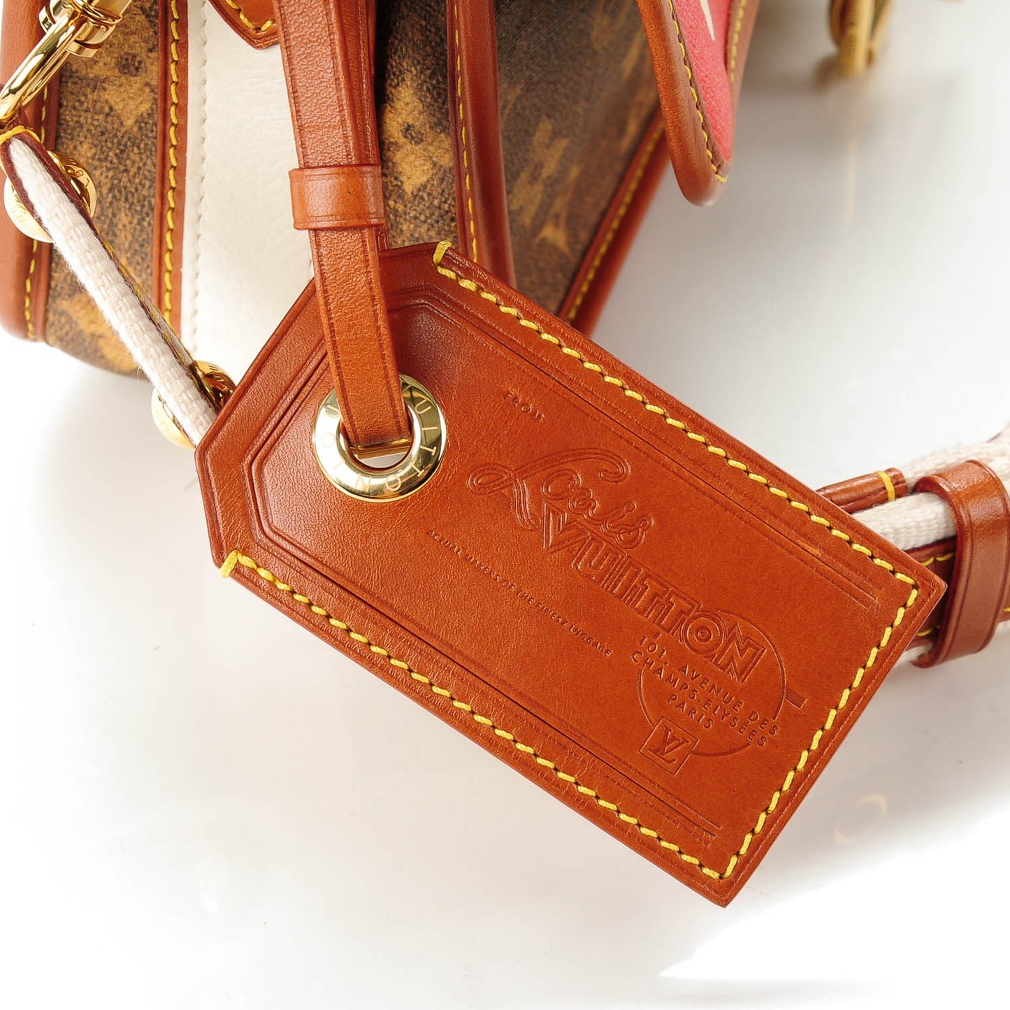 Monogram Rayures Tisse Clutch Red