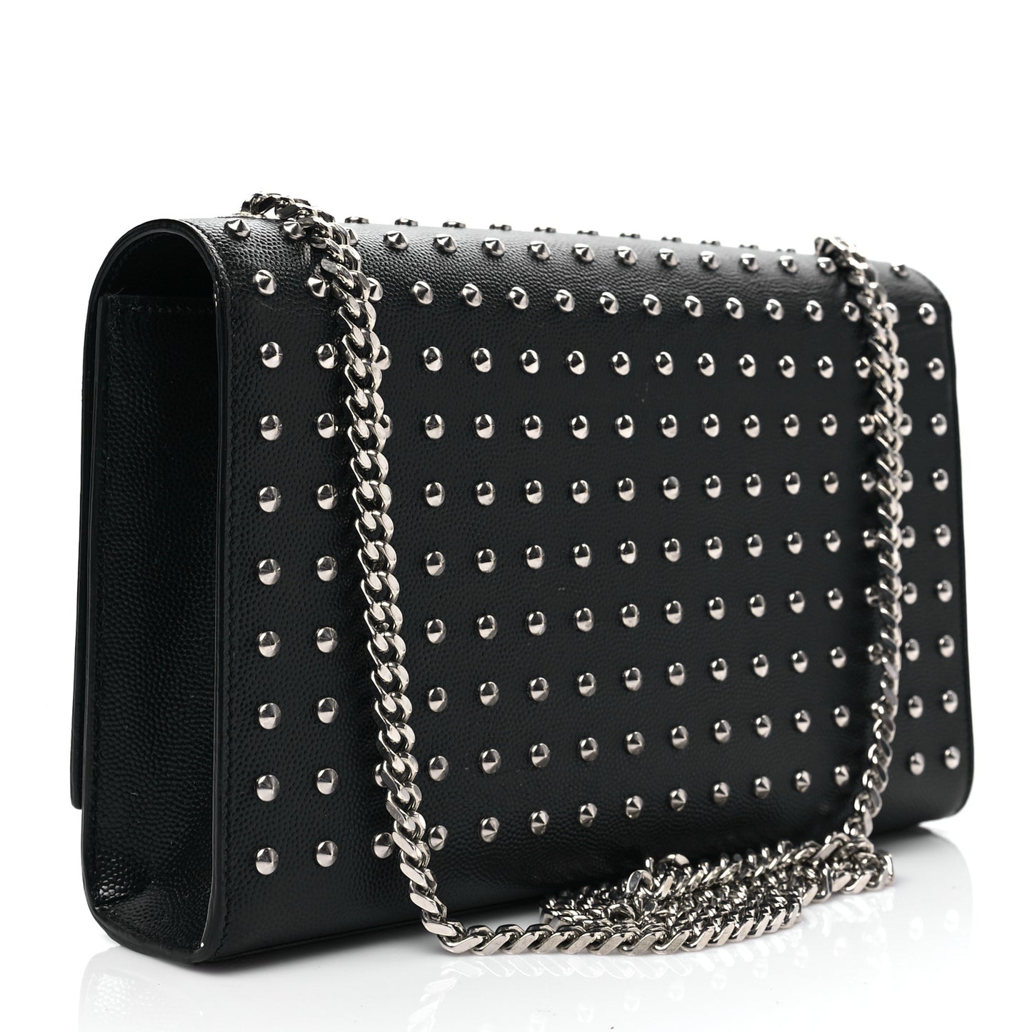 Grain De Poudre Studded Medium Monogram Kate Satchel Black