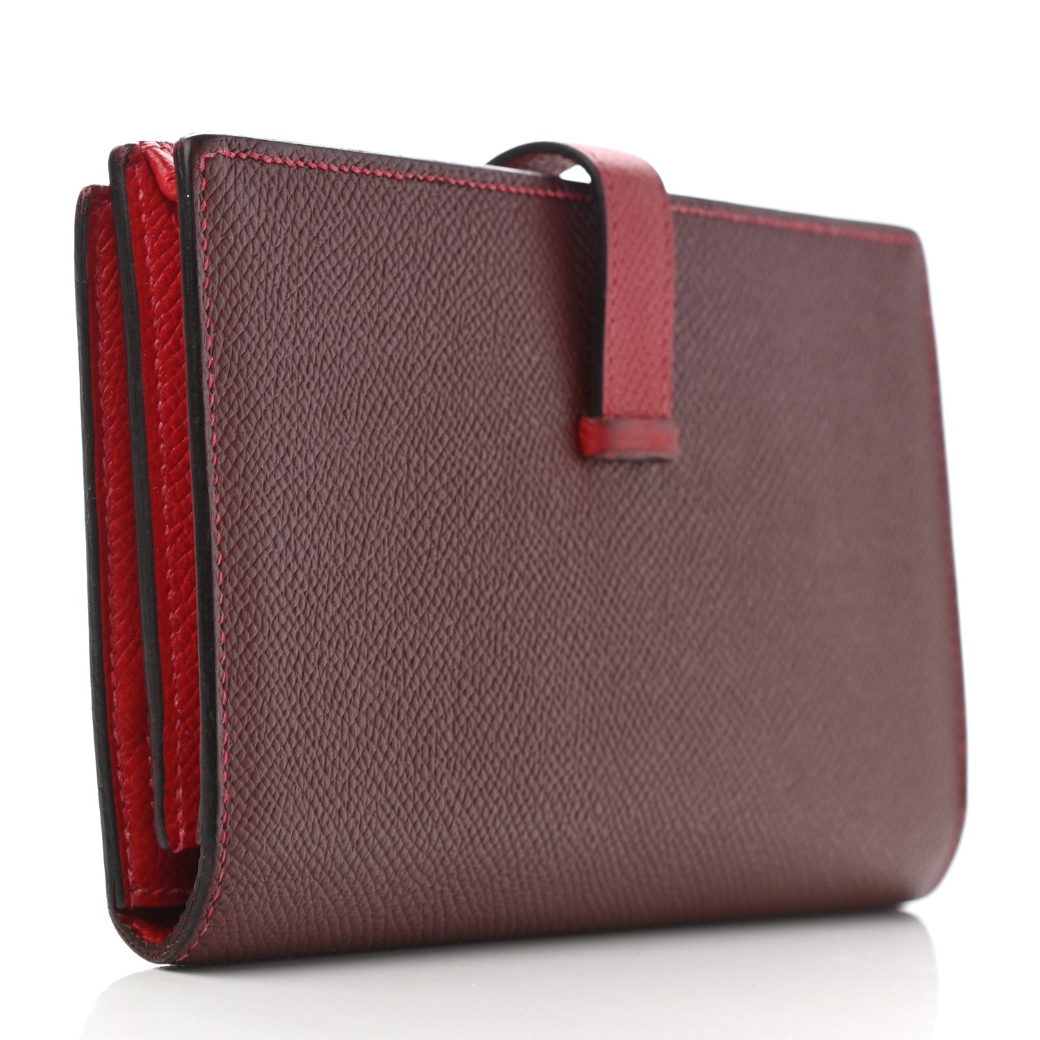Hermes Epsom Bi-Color Bearn Gusset Wallet Rouge H Rouge Casaque 3 of 7
