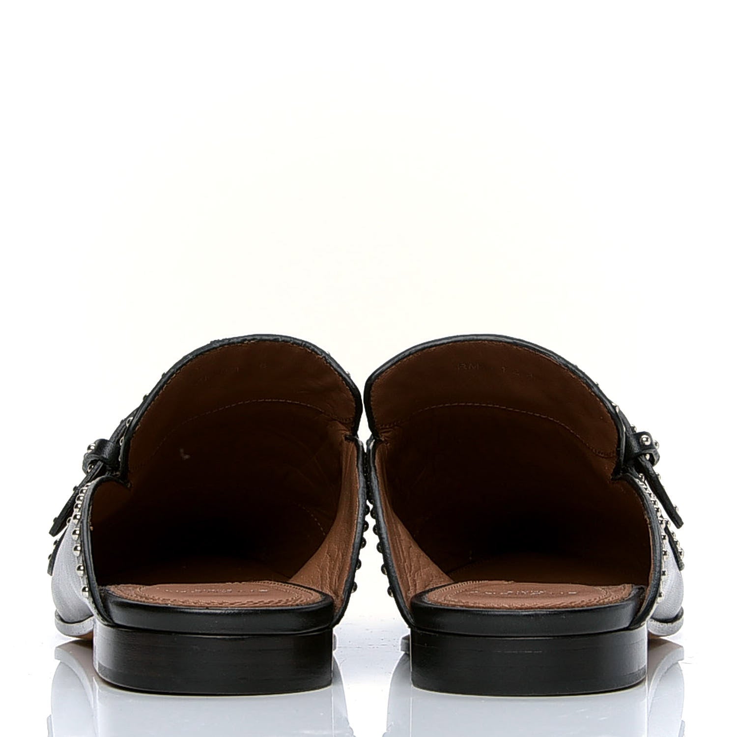 Givenchy Calfskin Studded Elegant Loafer Mule 38 Black 4 of 6