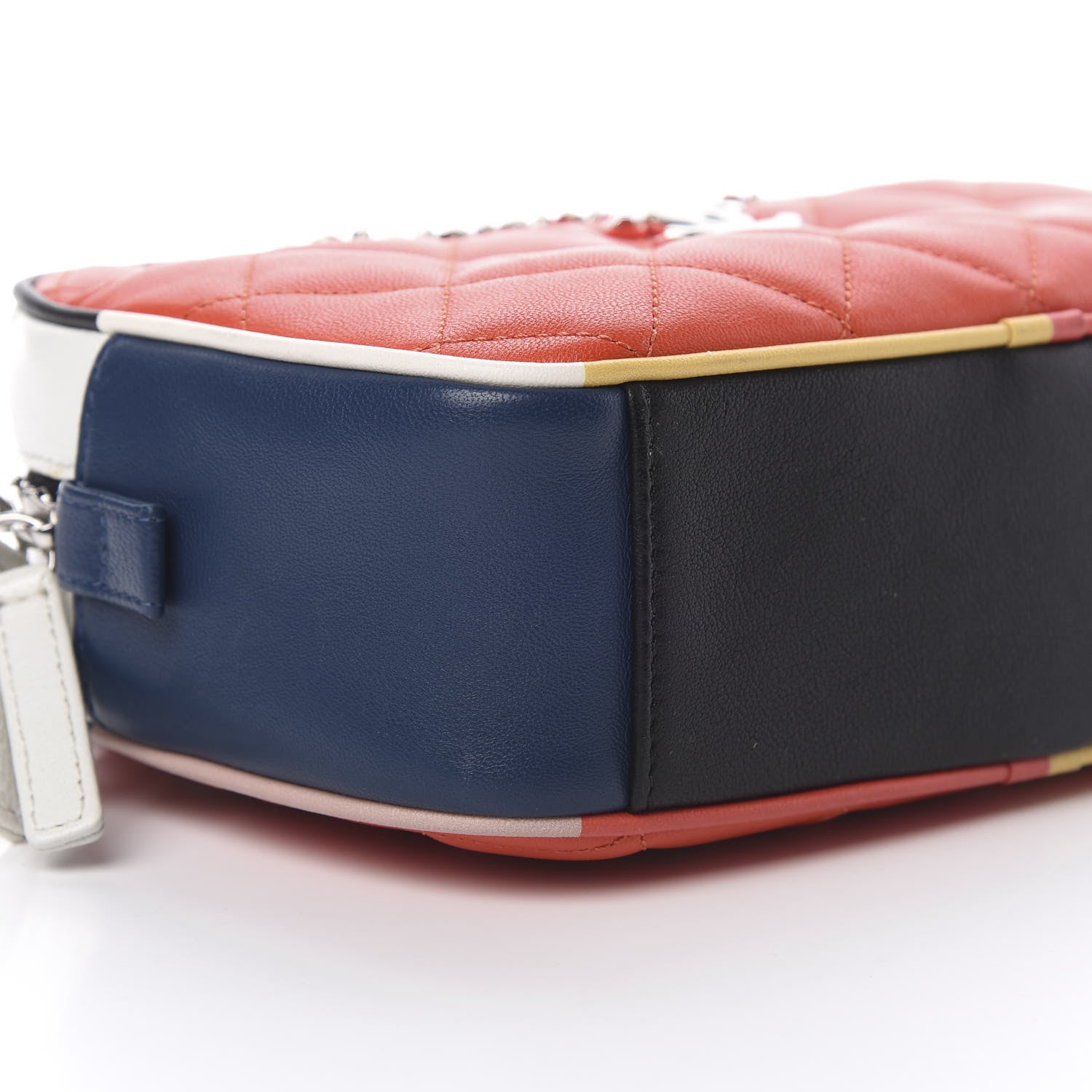 Chanel Calfskin Quilted Cuba Camera Bag Orange Navy White 9 of 10
