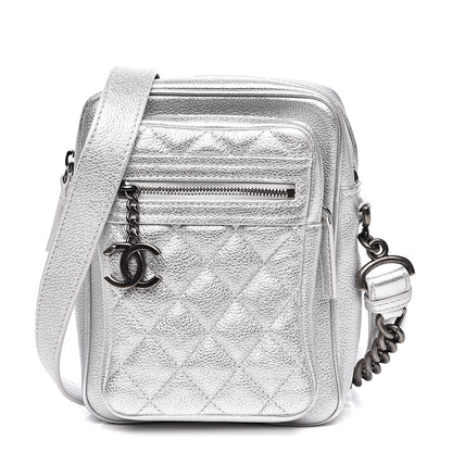 Chanel Metallic Calfskin Camera Case Silver 1 of 11