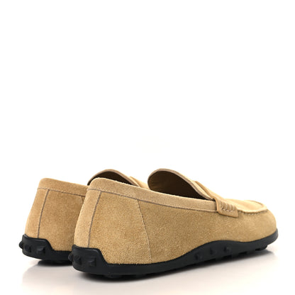 Hermes Suede Calfskin Womens Lazy Loafers 37 Beige Sable 5 of 9