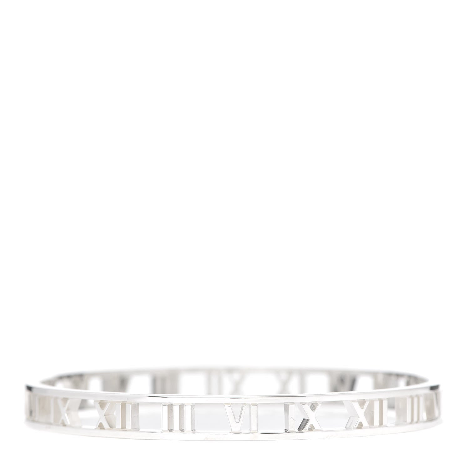 Tiffany Sterling Silver Narrow Atlas Open Bangle Bracelet 3 of 5