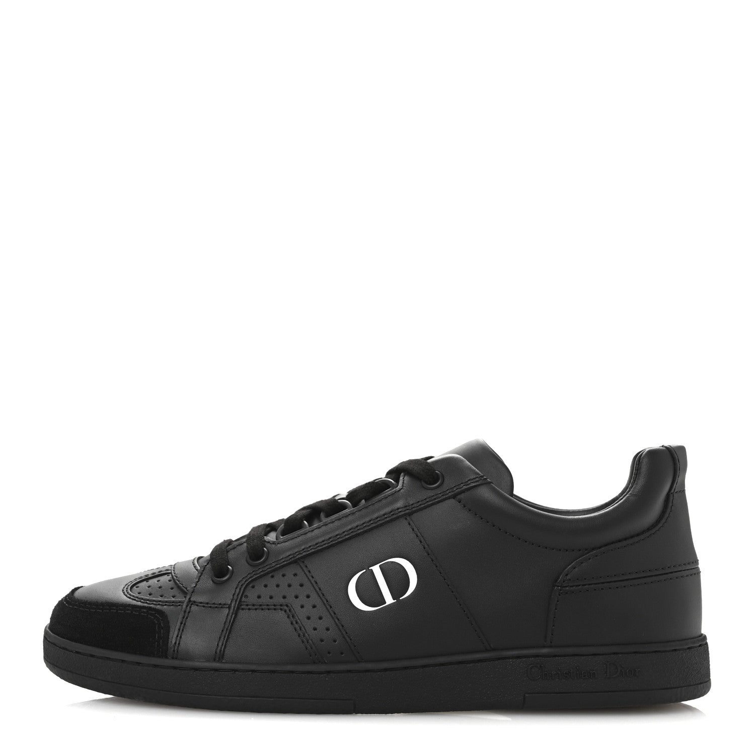 Christian Dior Calfskin Suede Logo Sneakers 37 Black 1 of 9