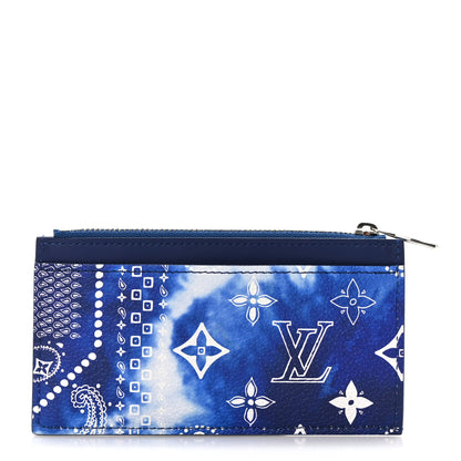 Louis Vuitton Cowhide Monogram Bandana Coin Card Holder Blue 1 of 7