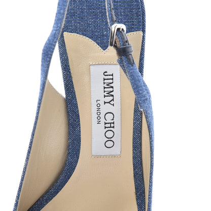 Jimmy Choo Denim Gemma 40 Slingback Pumps 38.5 Blue 6 of 10