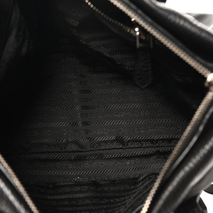 Prada Tessuto Nylon Vitello Daino Shopping Satchel Black 5 of 9