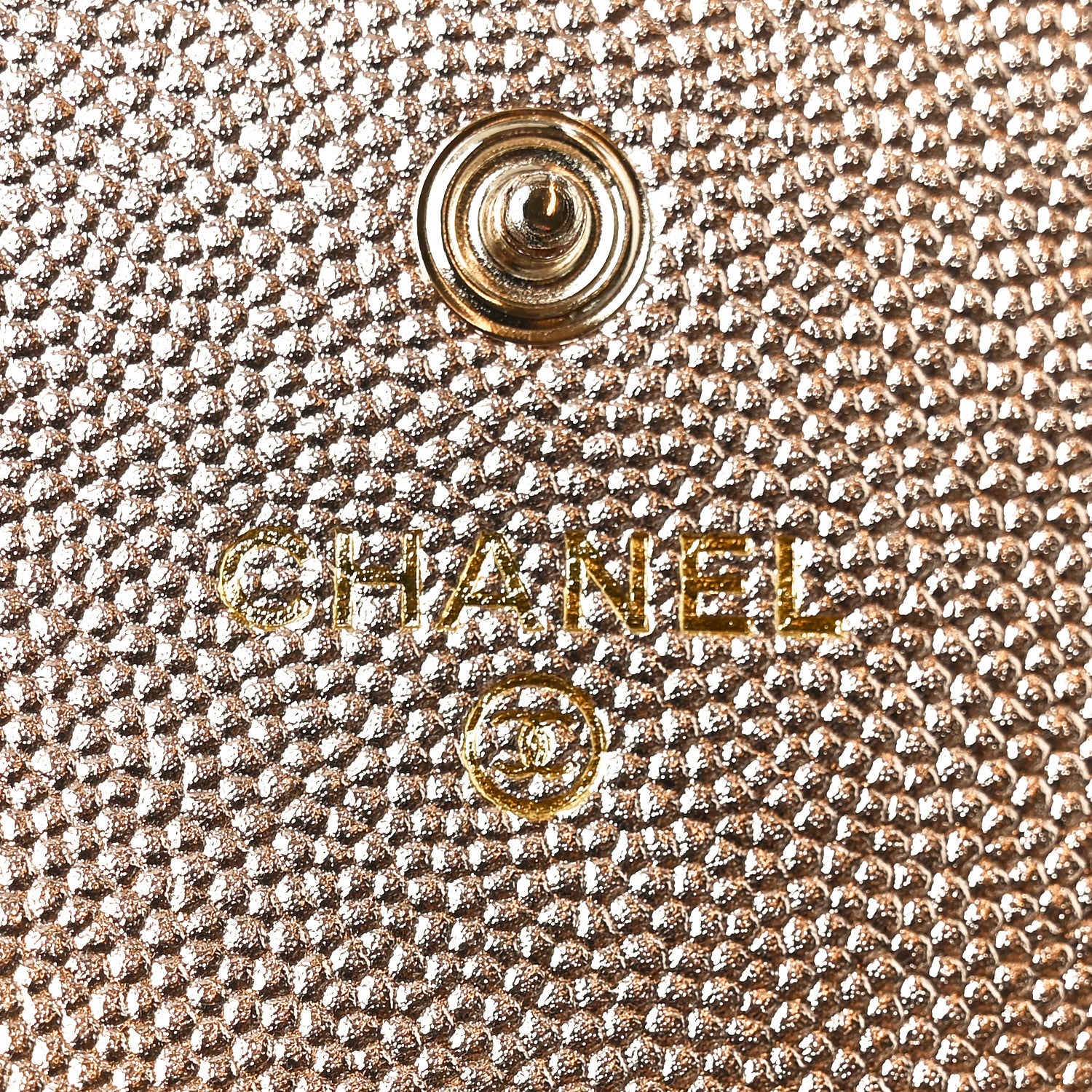 Chanel Metallic Caviar Quilted CC Flap Card Holder Copper 6 of 8