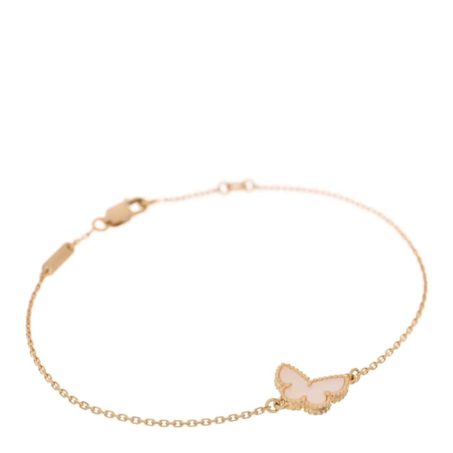 18K Yellow Gold Mother of Pearl Sweet Alhambra Butterfly Bracelet