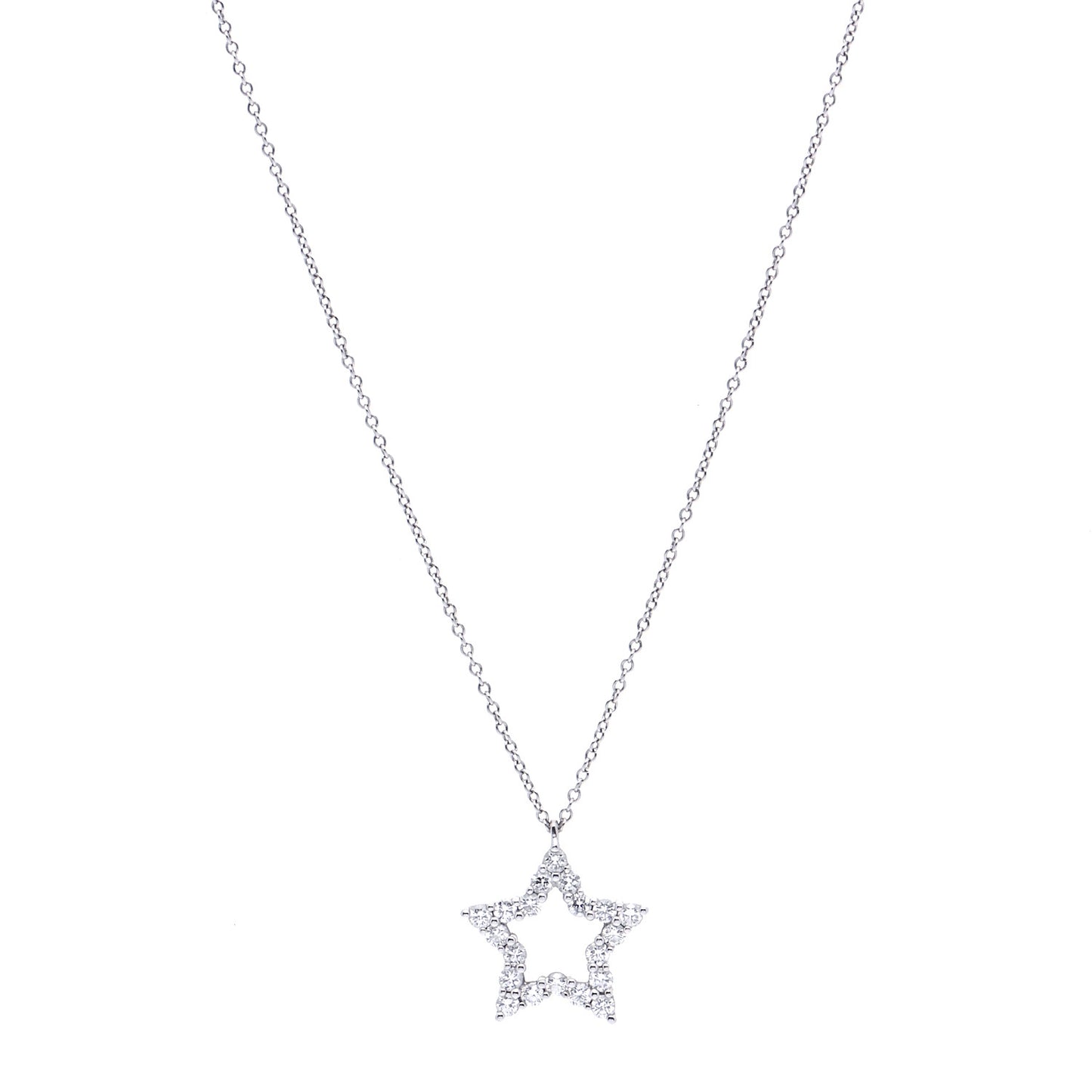 Platinum Diamond Star Pendant Necklace