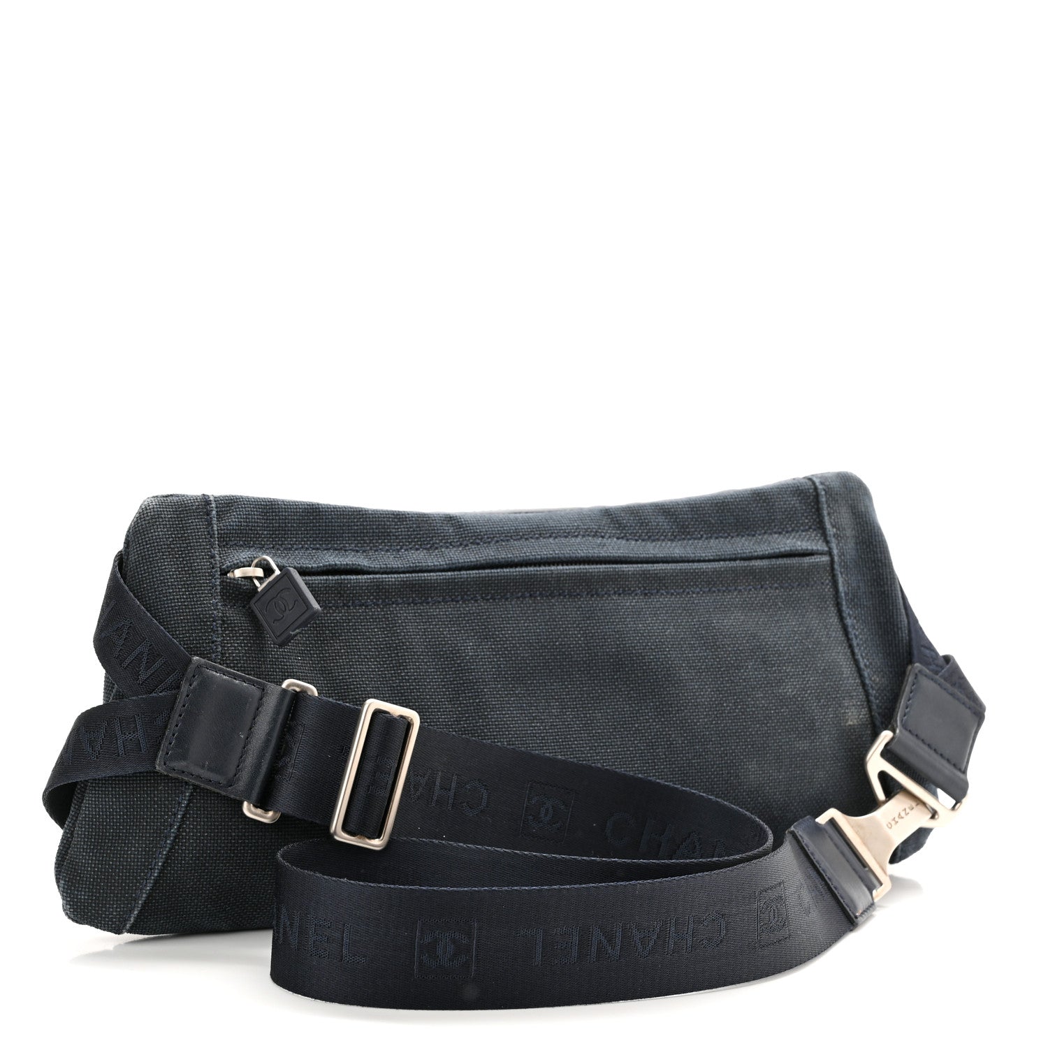 Chanel Canvas Sport Logo Waist Belt Bag Navy 3 of 10