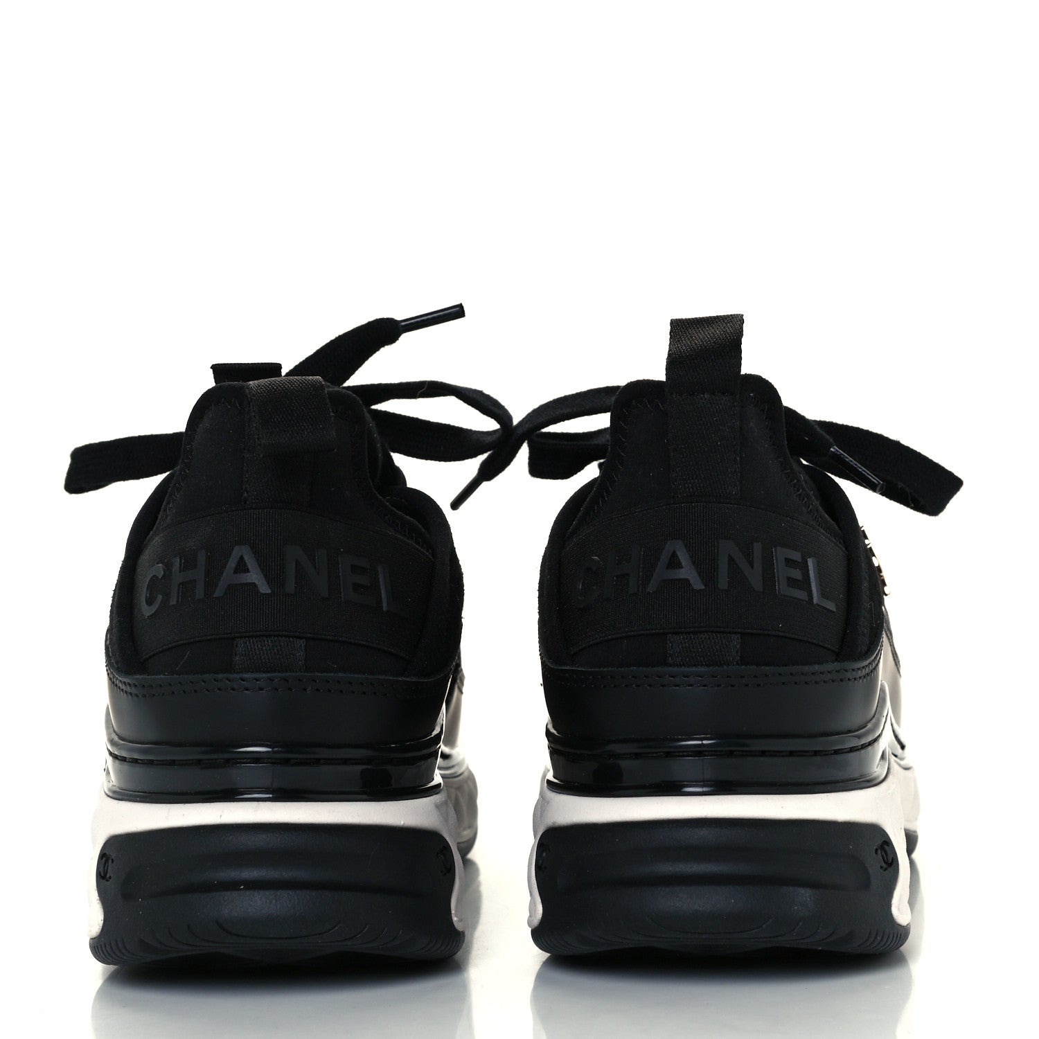 Chanel Velvet Calfskin Mixed Fibers CC Sneakers 37 Black 6 of 11