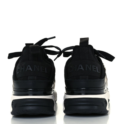 Chanel Velvet Calfskin Mixed Fibers CC Sneakers 37 Black 6 of 11