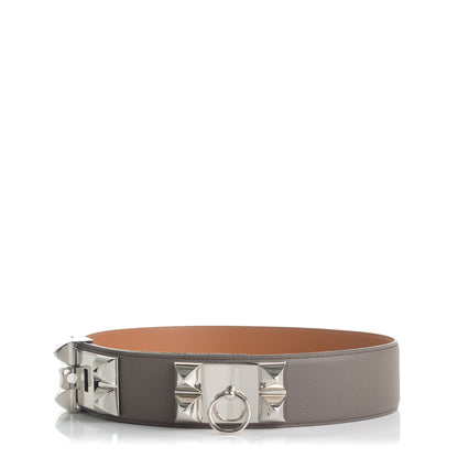 Hermes Epsom Collier De Chien Belt Etain 1 of 14
