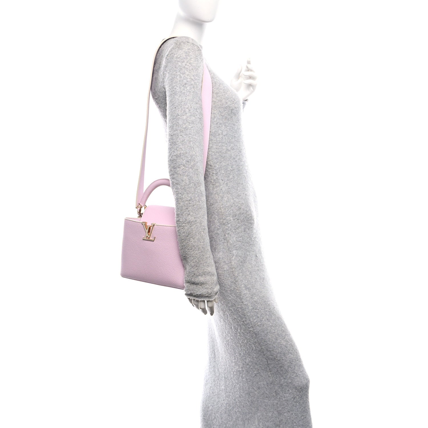Louis Vuitton Taurillon MiniMe Capucines BB Guimauve Powder White 2 of 10