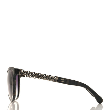 Chanel Acetate Polarized Cat Eye Chain Sunglasses 5326 Black 3 of 6