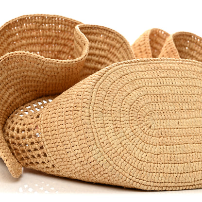 Loewe Raffia Calfskin Balloon Ruffles Bucket Bag Natural Tan 9 of 11