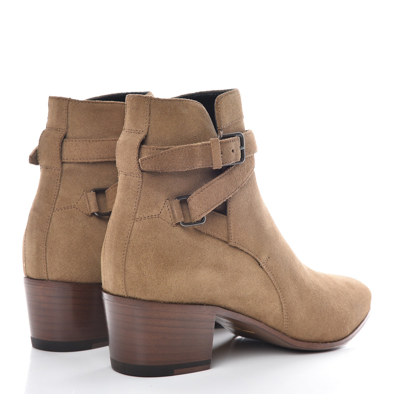 Saint Laurent Suede Womens Blake Ankle Boots 37.5 New Sigaro 4 of 9