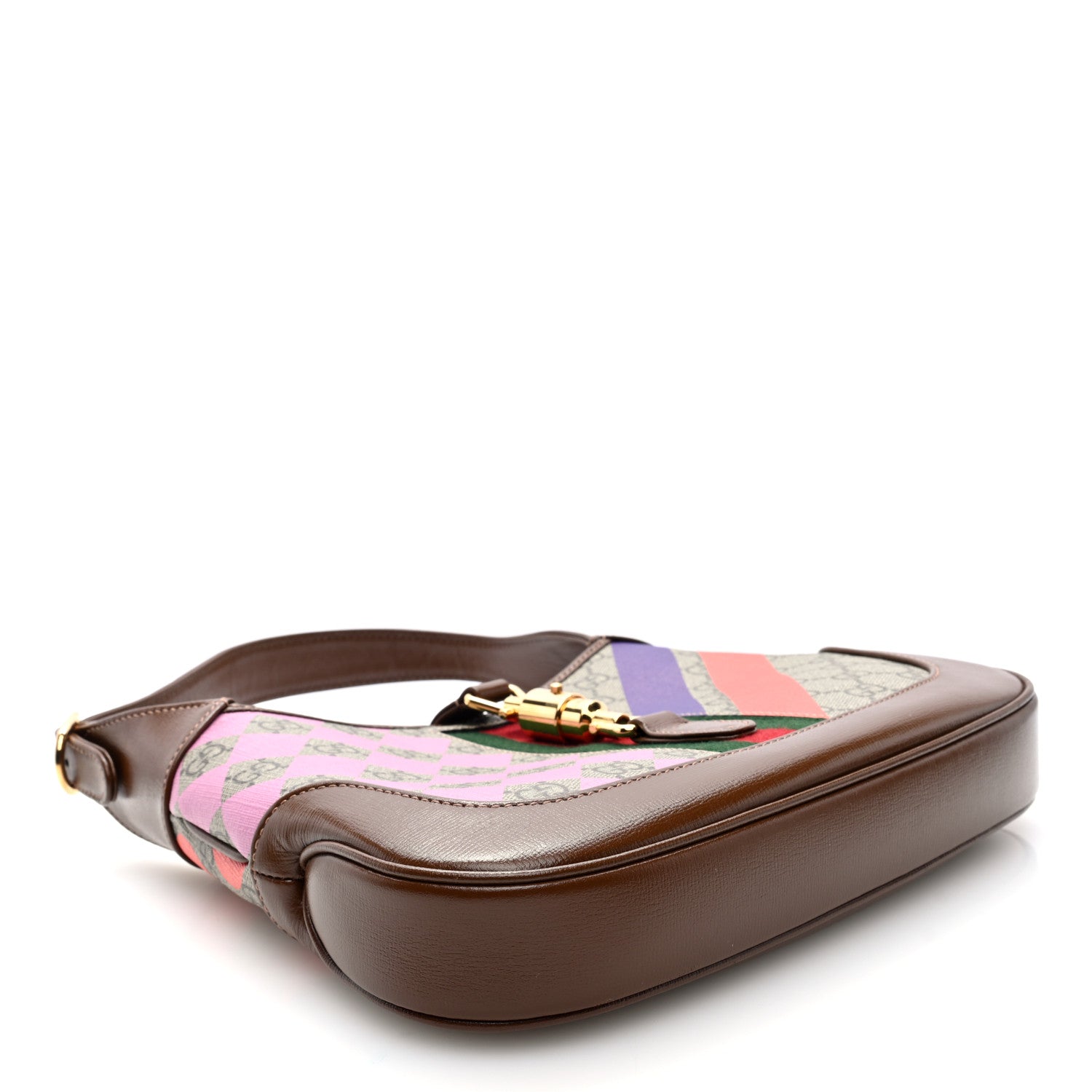Gucci GG Supreme Monogram Azalea Calfskin Print Web Small Jackie 1961 Hobo Multicolor 4 of 10