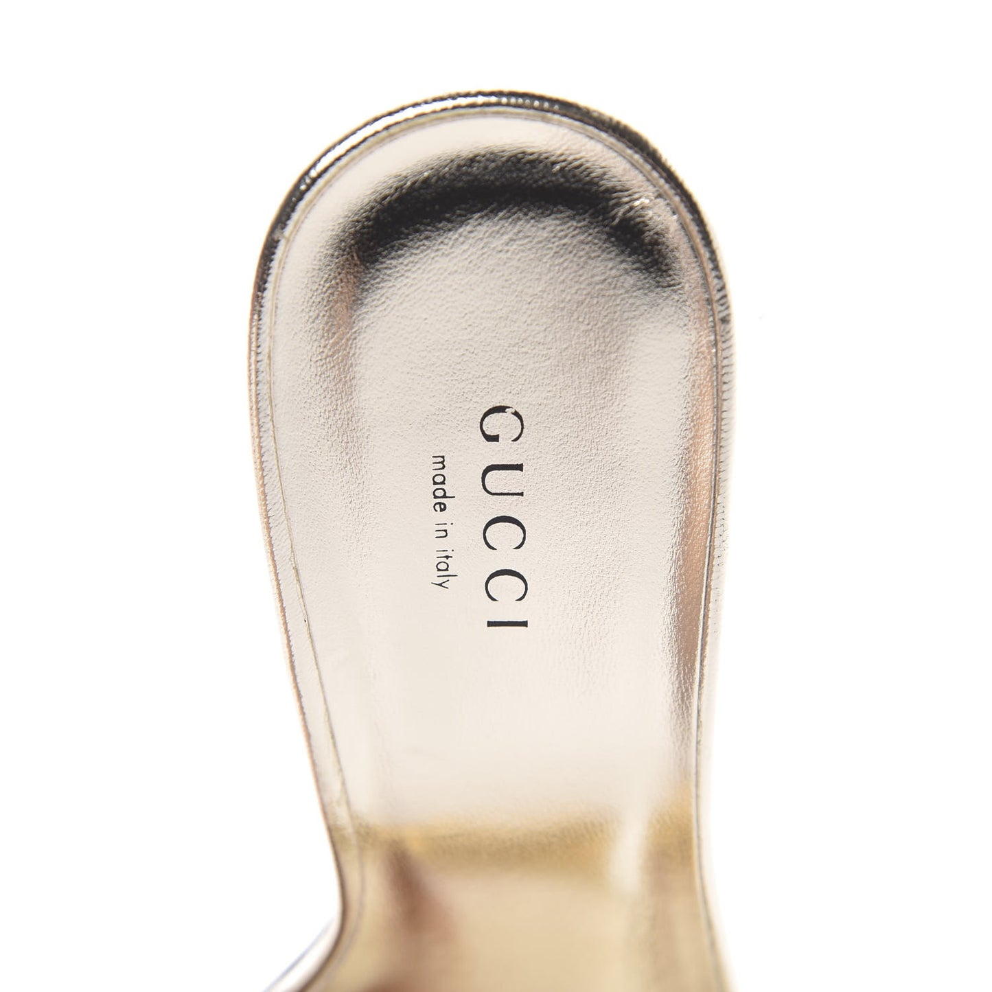 Metallic Nappa Dora Tiger Head Mid Heel Slide Sandals 38.5 Gold