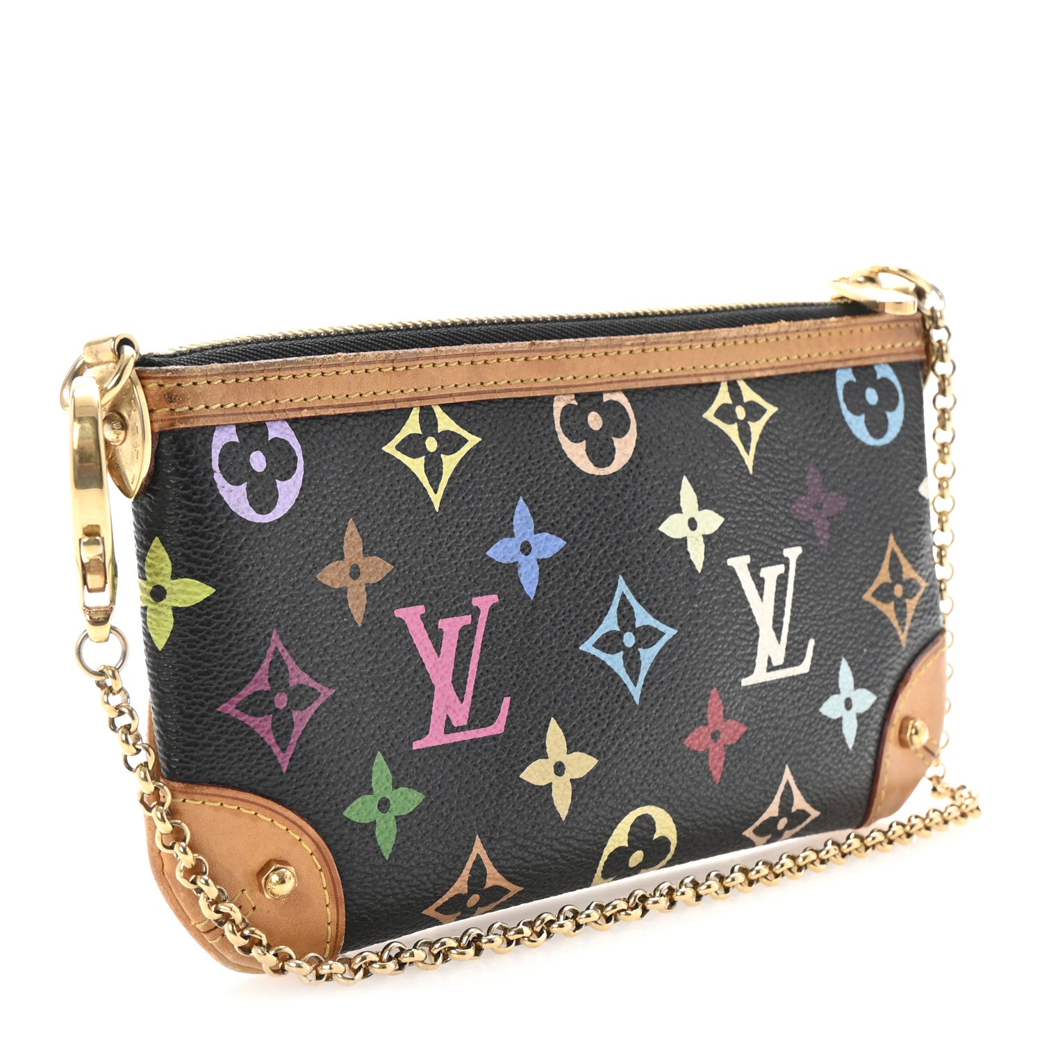 Louis Vuitton Monogram Multicolor Pochette Milla MM Black 3 of 9