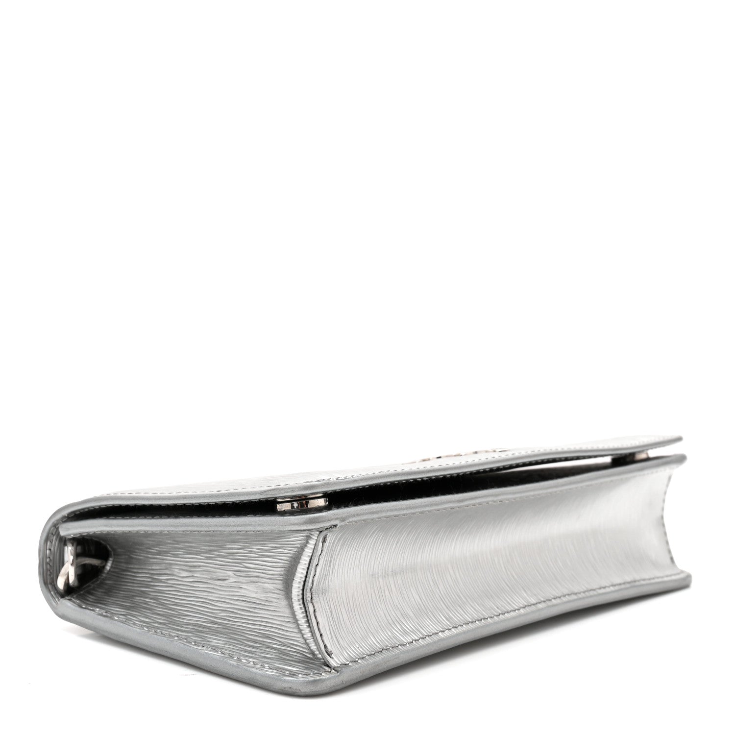 Prada Metallic Vitello Move Oro Chain Wallet Cromo 4 of 9