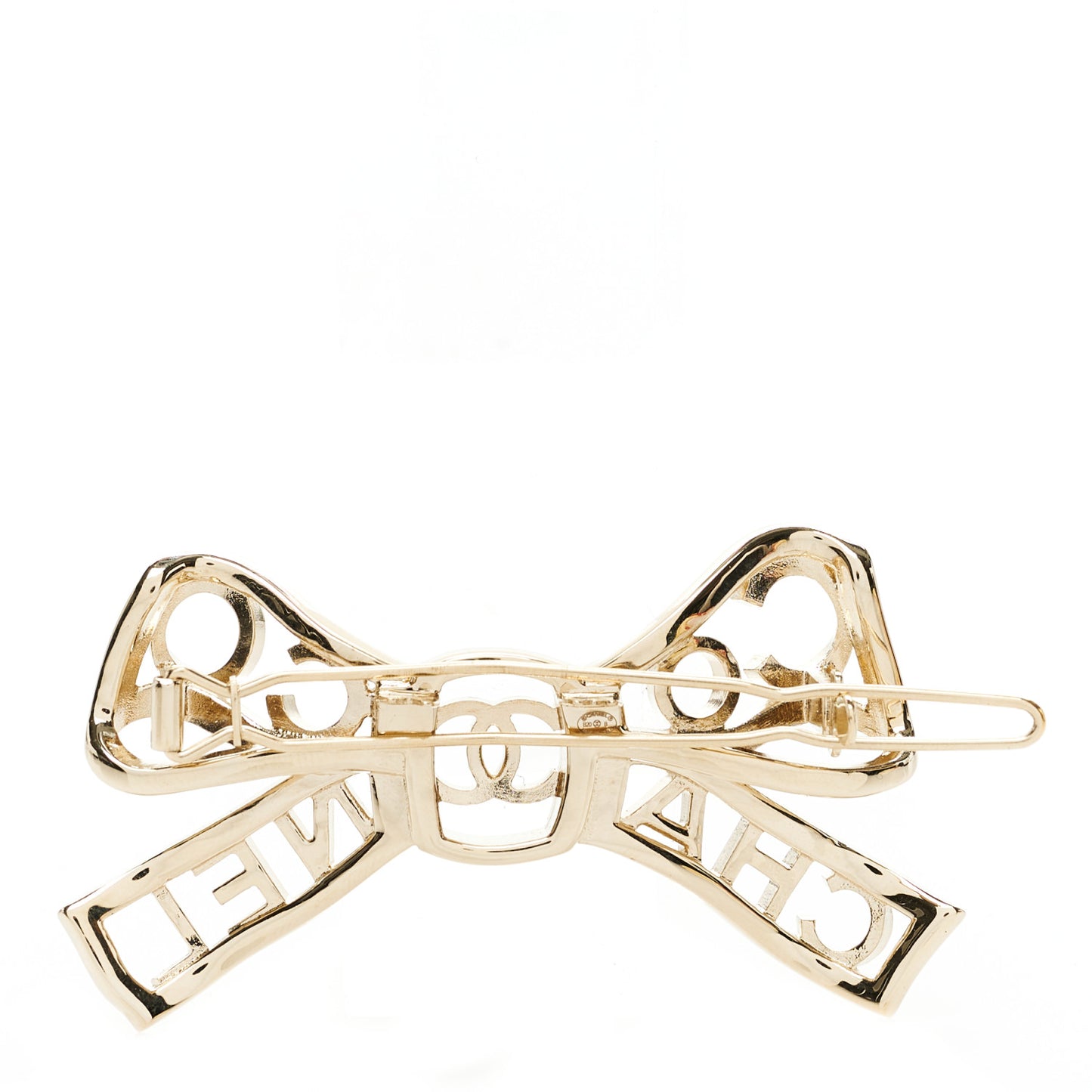 Metal Crystal Bow-tiful CC Hair Clip Gold