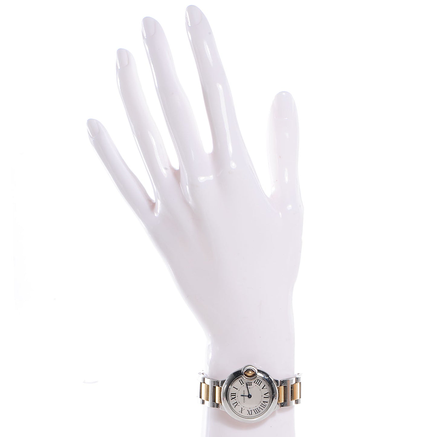 Stainless Steel 18K Yellow Gold 28mm Ballon Bleu De Cartier Quartz Watch