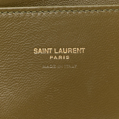 Saint Laurent Smooth Calfskin Suede Small Reversible Monogram Kate Satchel Loden Green 6 of 11