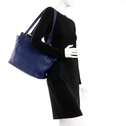 Prada Vitello Daino Side Pocket Shoulder Bag Inchiostro 2 of 8