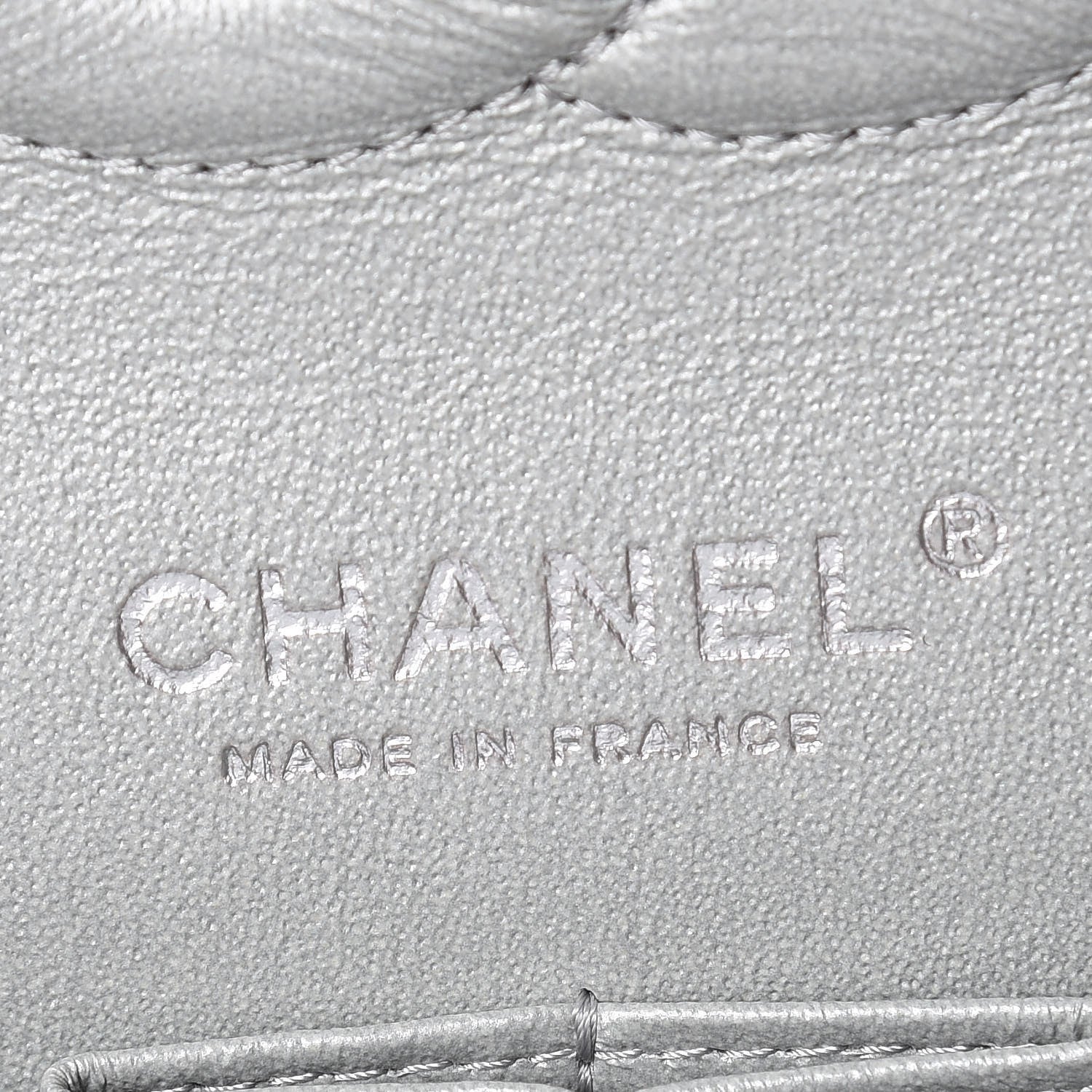 Chanel Metallic Crumpled Patent Chevron Quilted Medium Double Flap Silver 8 of 9