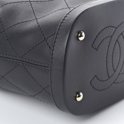 Chanel Calfskin Stitched Mini Drawstring CC Bag Black 9 of 11