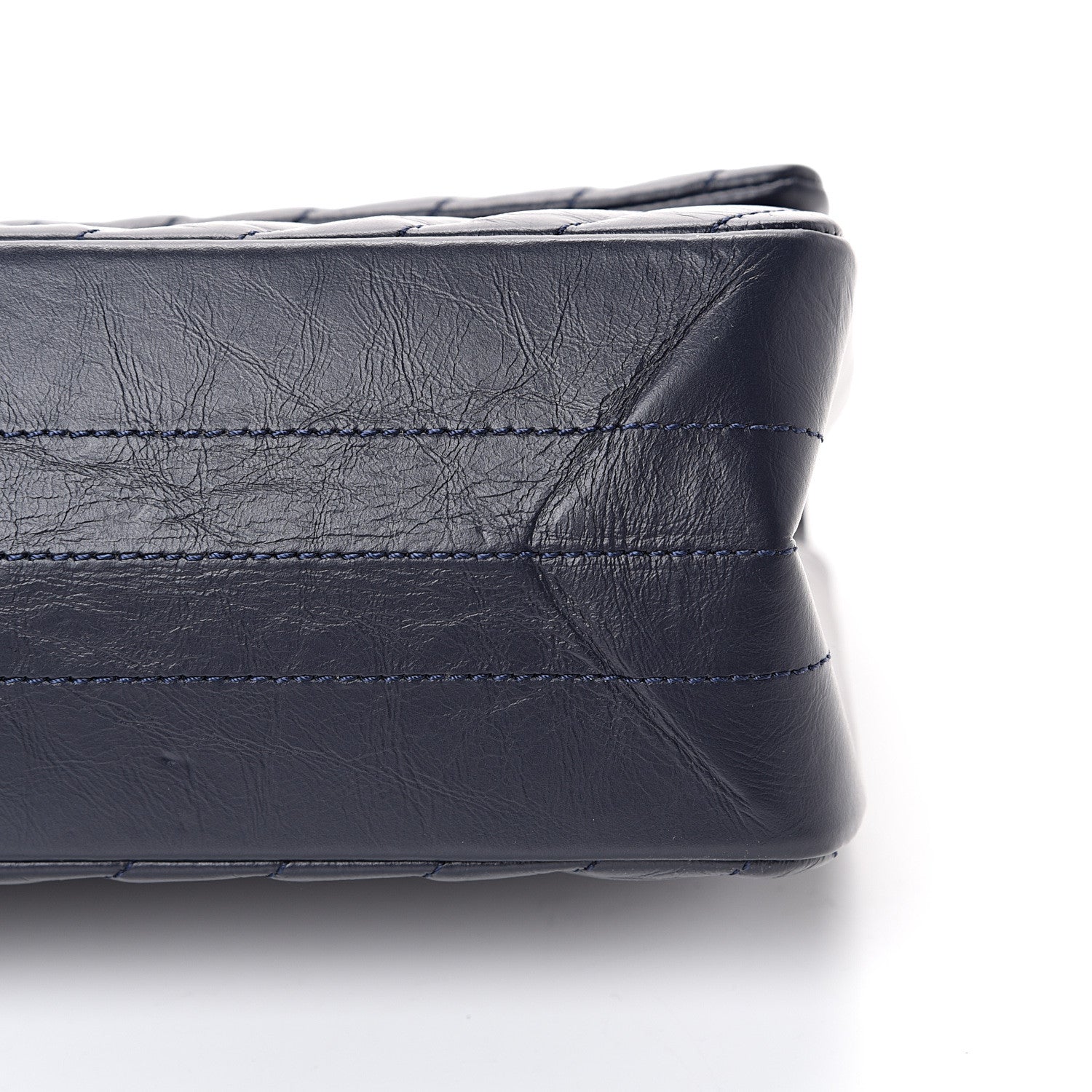 Chanel Aged Calfskin Chevron Quilted 2.55 Reissue 226 Flap Navy Blue 10 of 13