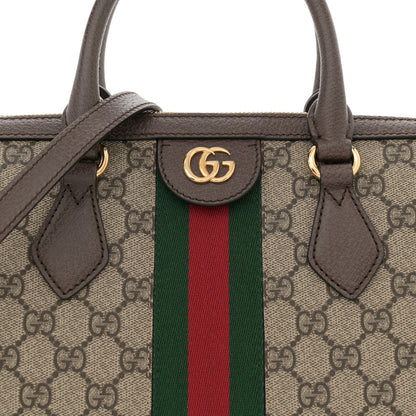 Gucci GG Supreme Monogram Web Medium Ophidia Boston Brown 8 of 12