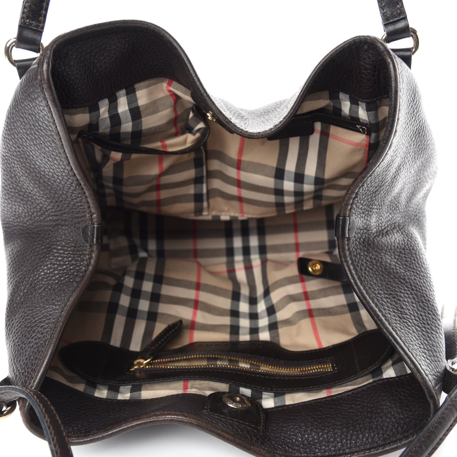 Burberry Grainy Calfskin Small Canterbury Tote Dark Chocolate 5 of 15