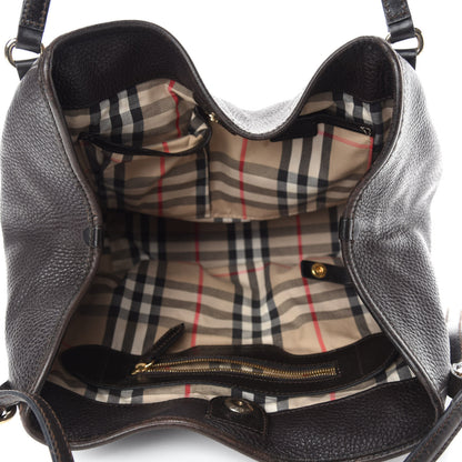 Burberry Grainy Calfskin Small Canterbury Tote Dark Chocolate 5 of 15