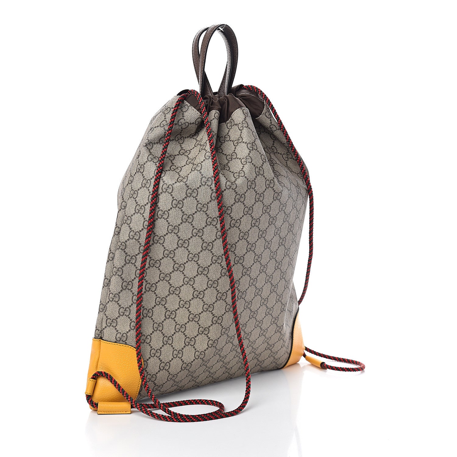 Gucci GG Supreme Monogram Neo Vintage Drawstring Backpack Beige New Acero Crop 2 of 8