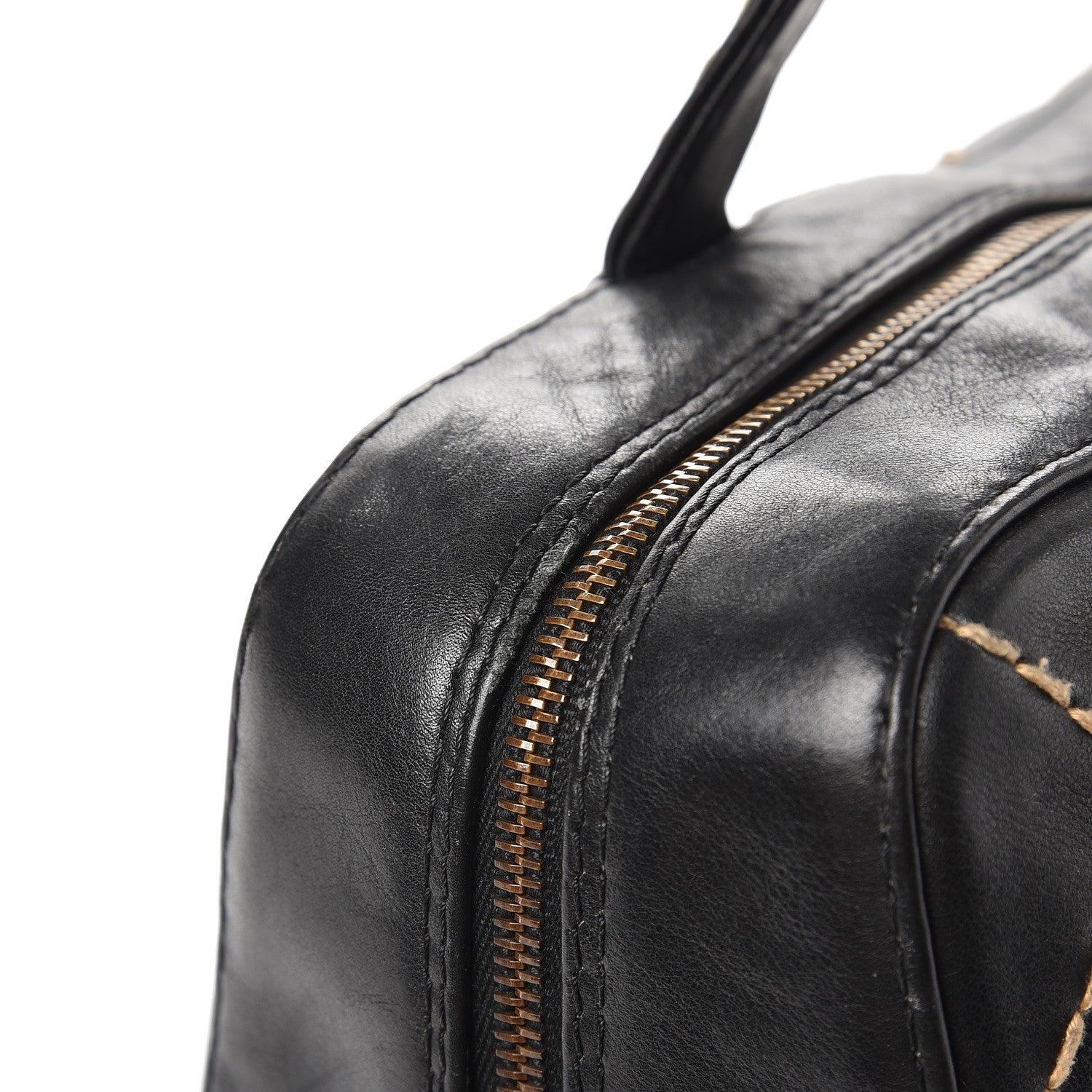 Chanel Calfskin Wild Stitch Top Handle Bag Black 13 of 14